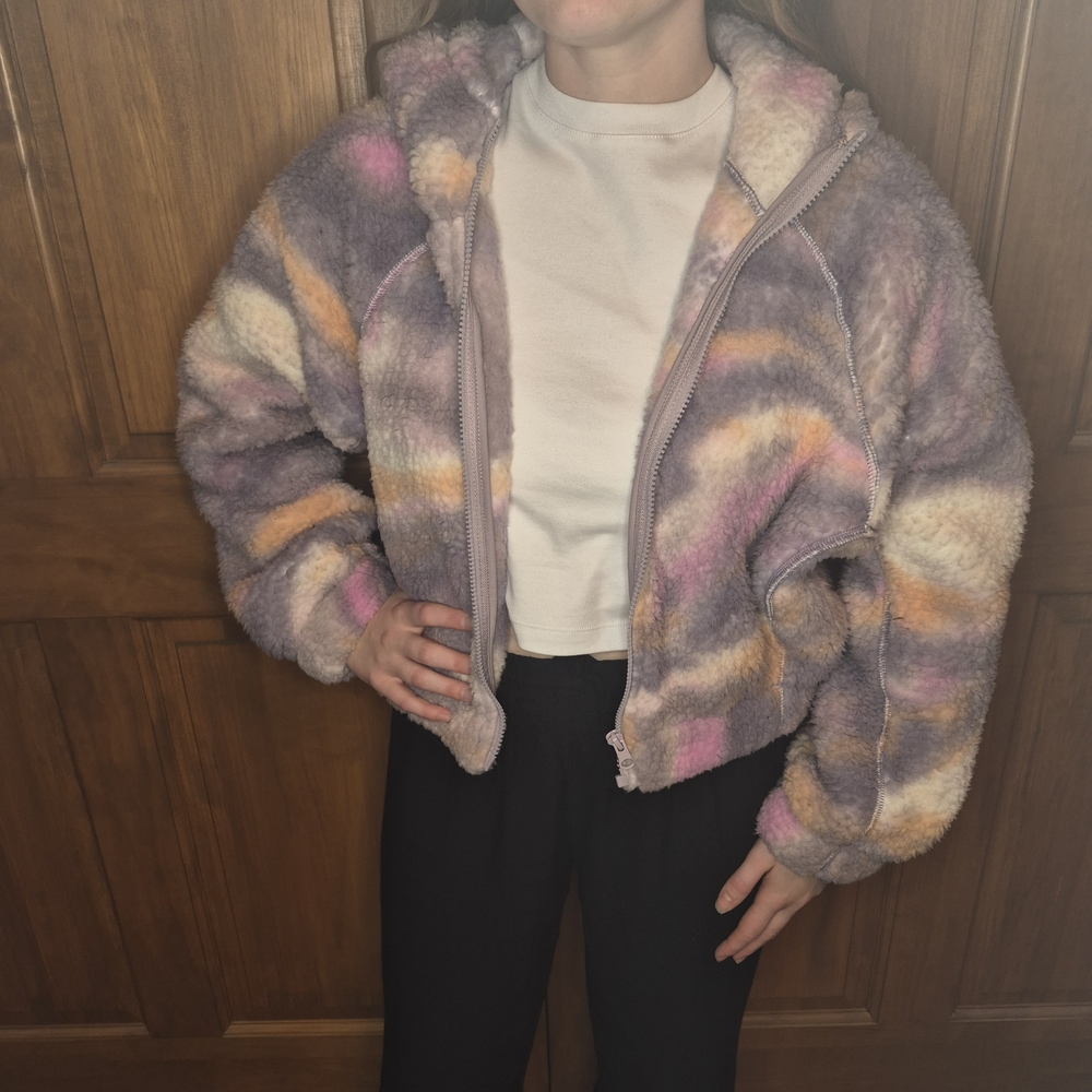 Colorful Fleece Zip-Up Jacket